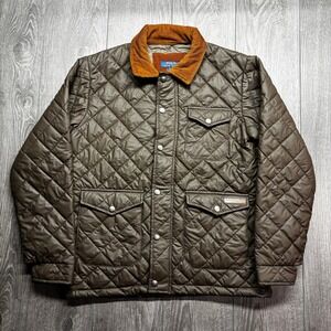 Polo Ralph Lauren Womens XL Quilted Barn Jacket Brown Corduroy Collar